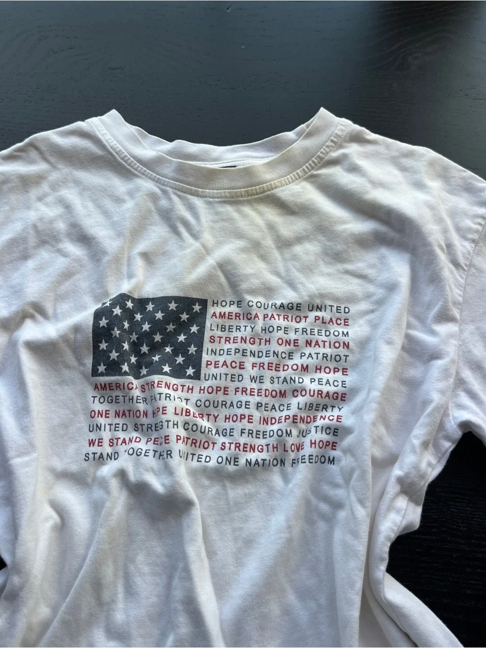 The Children’s Place Size M (7/8) White Patriotic Short-Sleeve Graphic Tee with